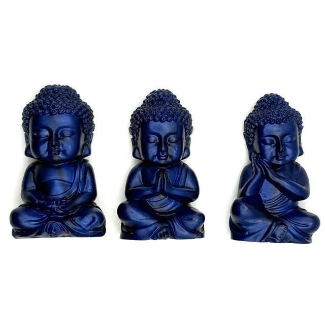 Bouddhas bleu saphir, lot de 3