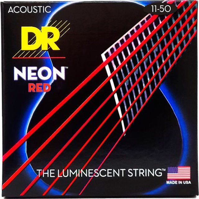 DR Strings NRA11 Neon Red western-guitar-strenge, 011-050