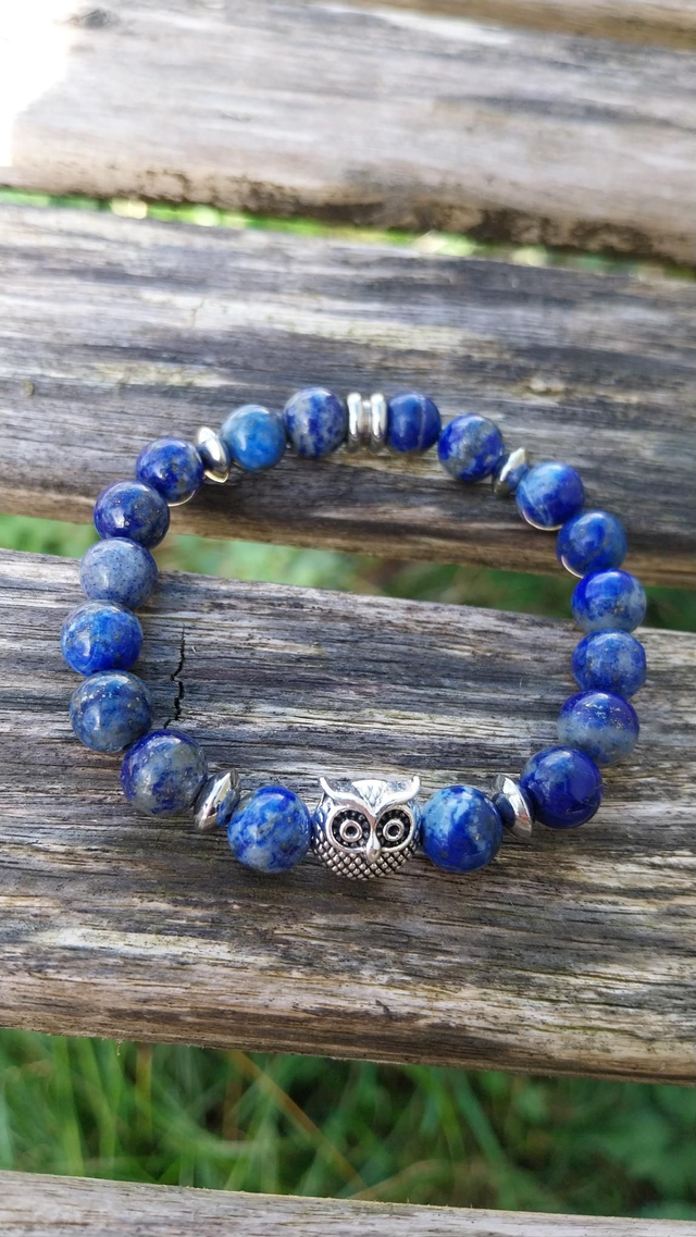 Bracelet "Hibou" en Lapis Lazuli 