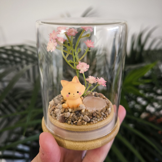 Ami protecteur - Renard assis (quartz rose)