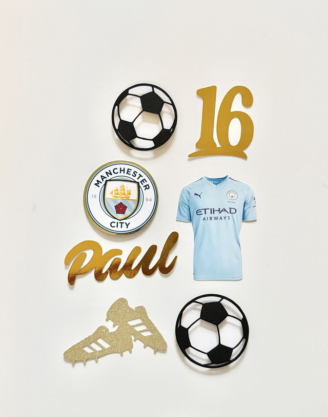 Personalised Manchester City football Cake topper