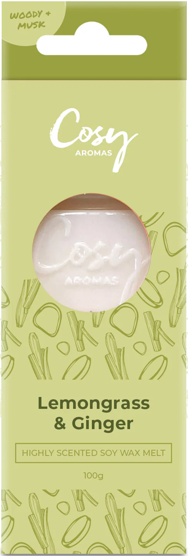 Lemongrass &amp; Ginger - Cosy Aroma&#039;s Wax Melt