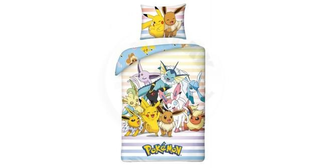 Halantex Pokémon Sengetøj - Pikachu, Eevee &amp; Friends 140 X 200 Cm / 70 X 90 Cm