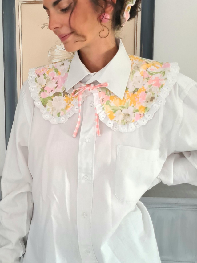 Col amovible et réversible en tissus upcyclés