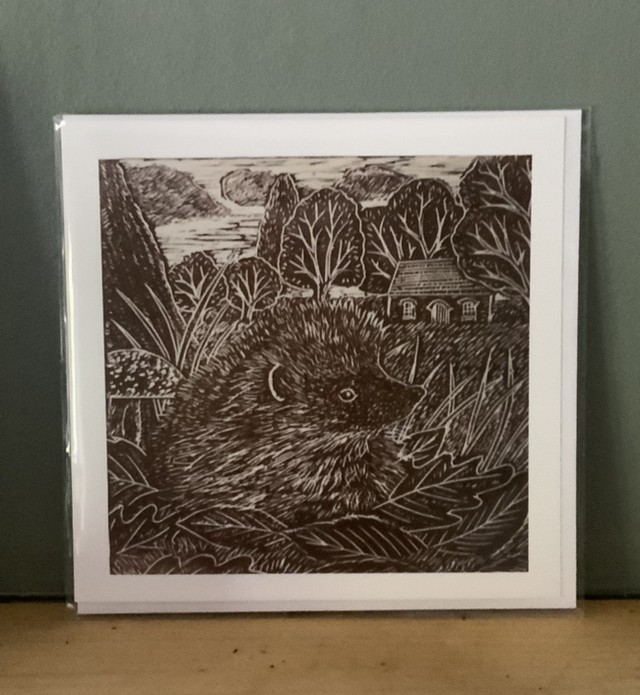 Autumn Hedgehog greeting card