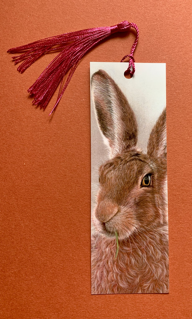 Bookmark - Hare -  with tassel (random colour thread)