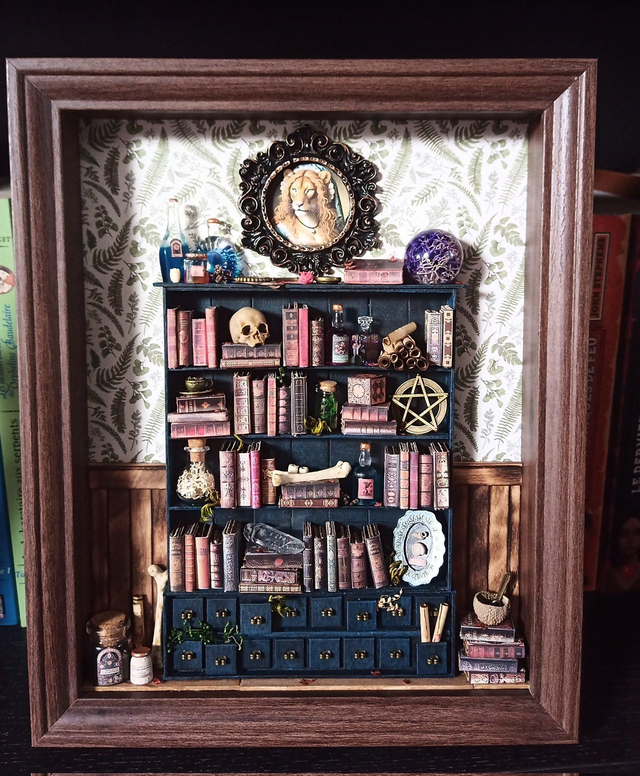 Grande bibliothèque sous cadre