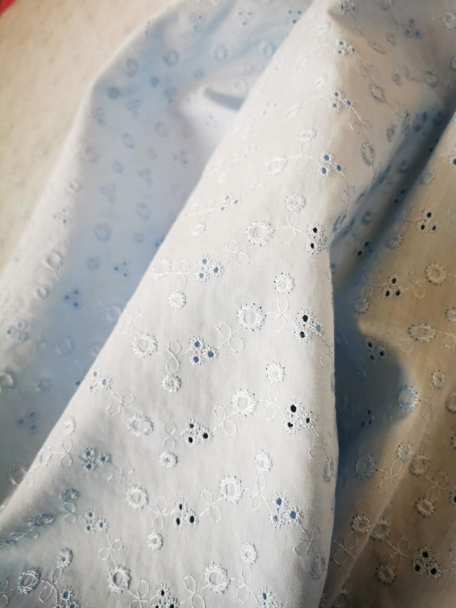 Powder Blue Broderie Anglaise