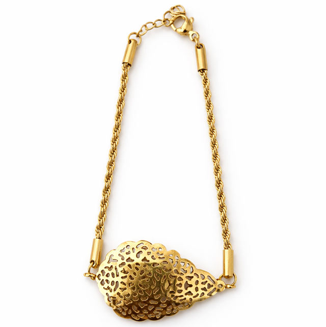 Pulsera acero dorado árabe 