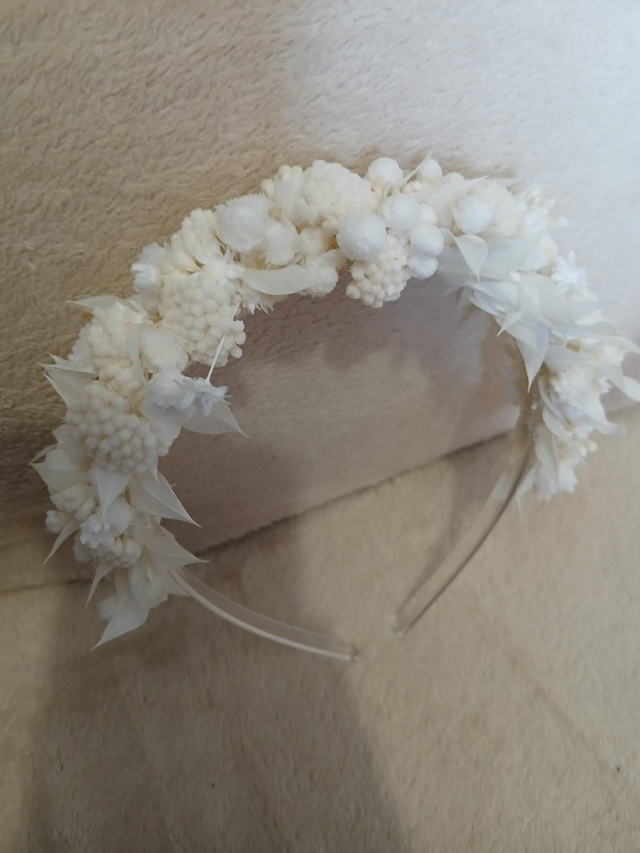 Serre-tête cérémonie blanc pur