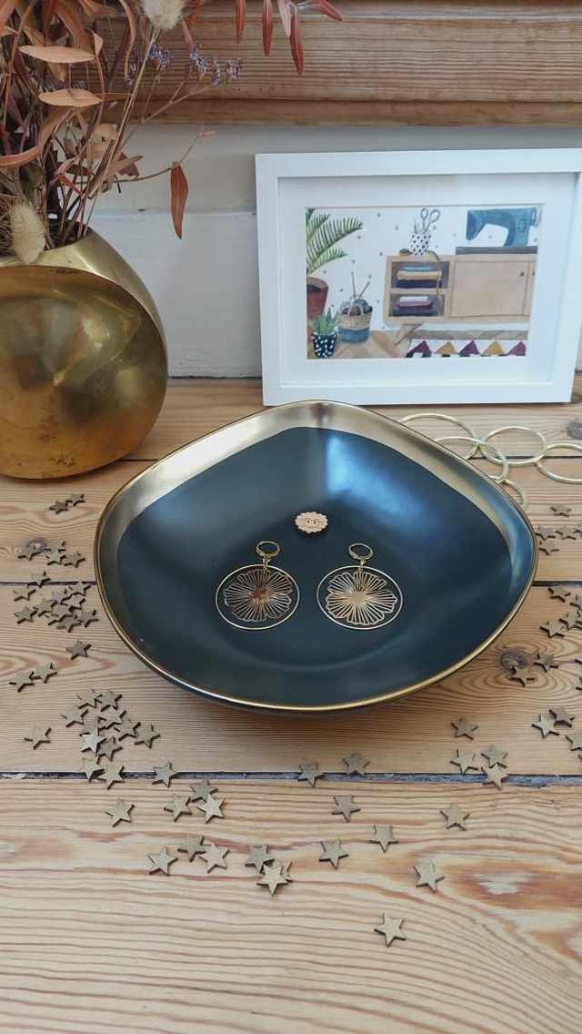 100% acier inox BO fleur pensée 