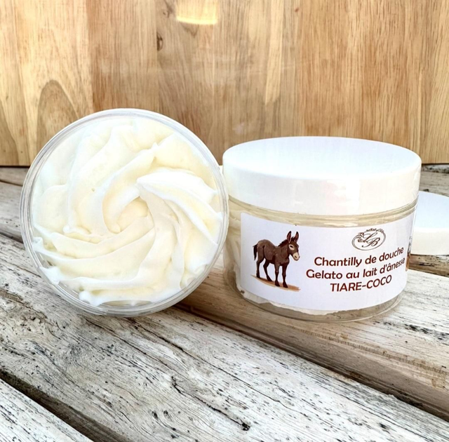 Chantilly de douche lait d'ânesse 100grs tiaré coco