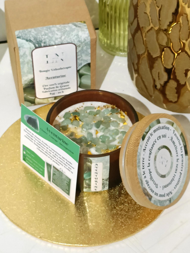Bougie Lithothérapie Aventurine