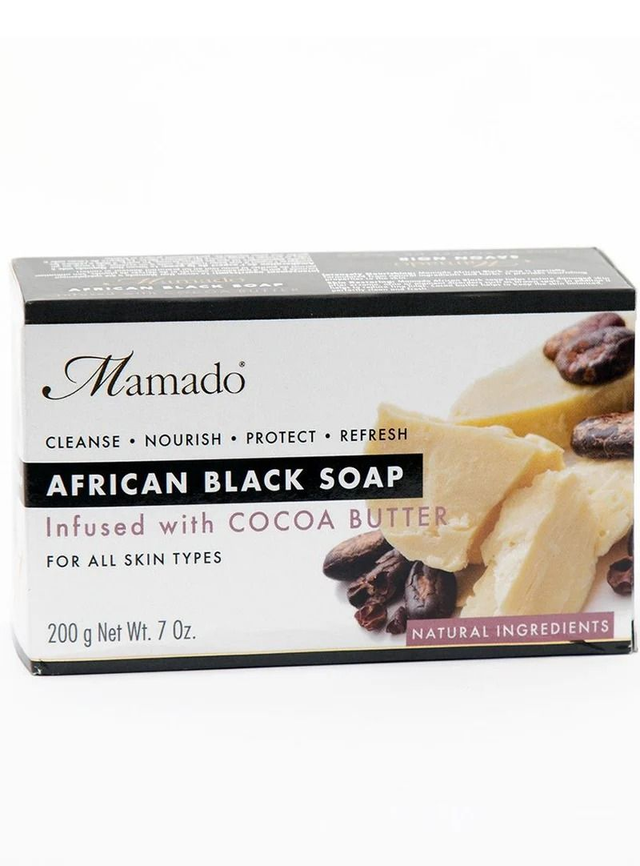 Mamado African Black Soap Infused with Cocoa Butter 200g