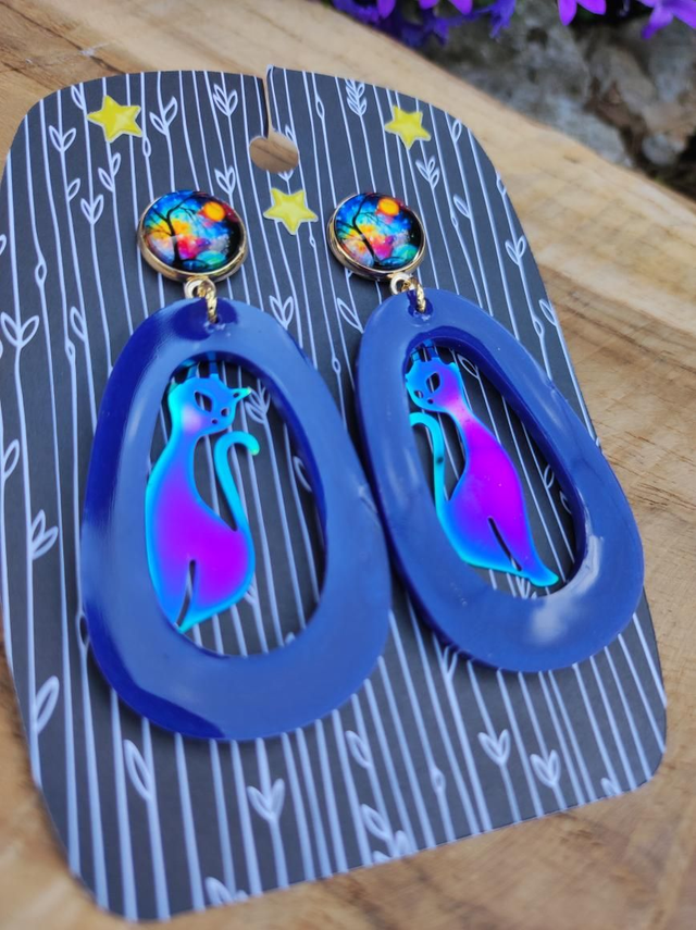 Boucles d&#039;oreilles &#039;Gray Cats&#039;