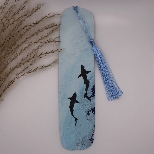 Shark Ocean 3D Printed Bookmark with Tassel