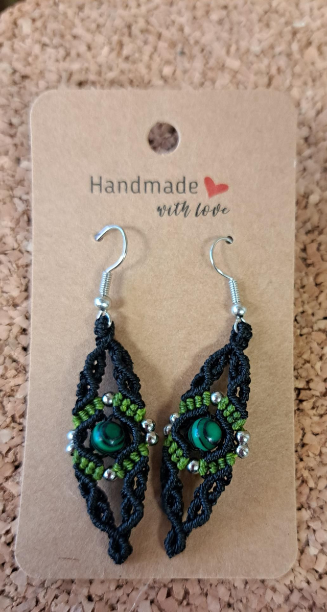 Boucles d'oreilles micro-macramé Arabesque