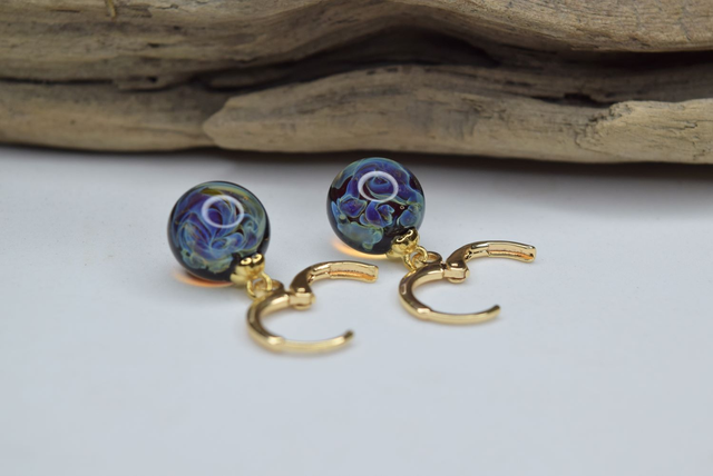 CRÉOLES NÉBULEUSE NOIRE MONTURE OR