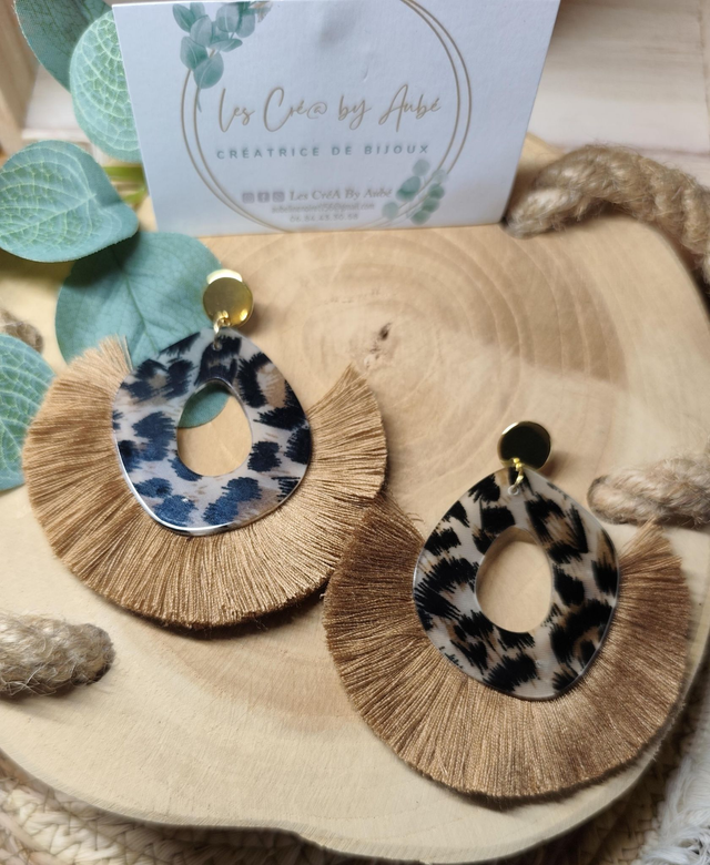 BO BIG BOHEME RESINE LEOPARD/ POMPONS CAMEL 0000090