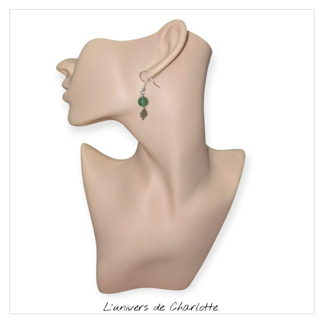 Boucles d'oreilles "Aventurine verte" BO-155