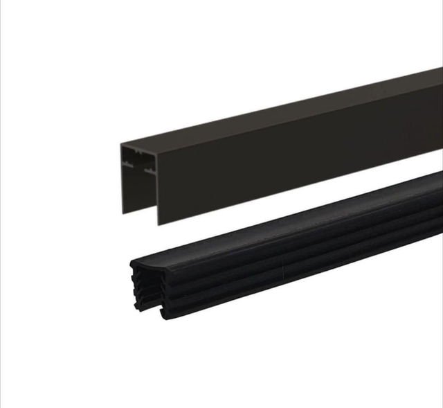 2.5m Black Slotted Square Handrail 