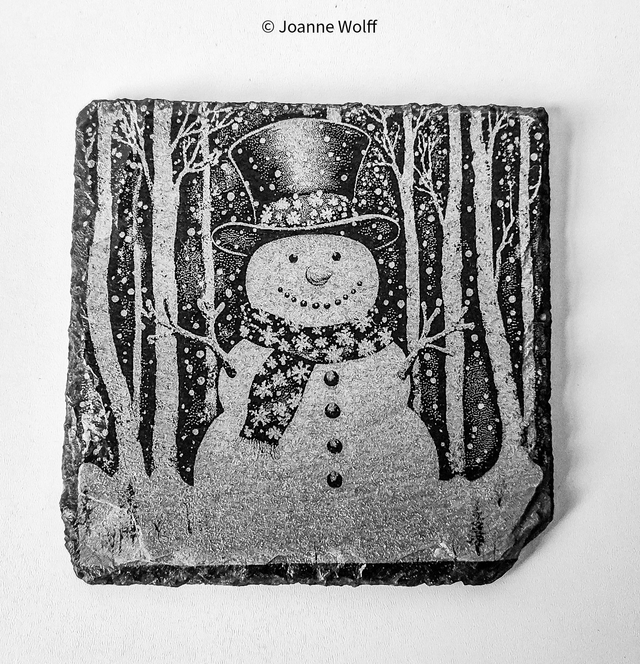 Snowman in Woods Coaster Set   