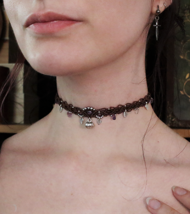 Fruit des Sorcières | Collier Citrouille Marron Argenté