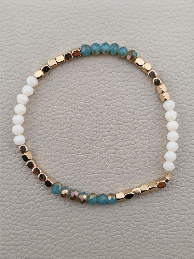 Amazir - Bracelet Vert turquoise et blanc 