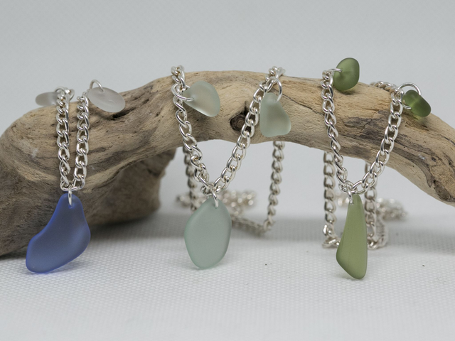 Sea glass ankle chains