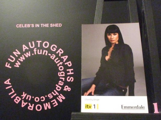 Lucy Pargeter (Chastity Dingle) Original Emmerdale Yellow &amp; Black Itv1 Logo Cast Card (1)
