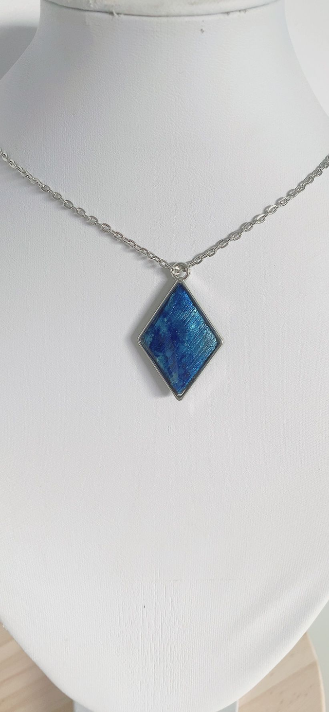 Collier peint à la Main  "Océan"