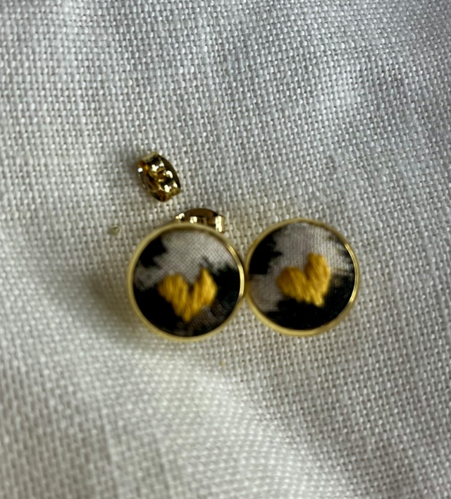 Boucles d’oreilles *Marcelle Plate jaune (léopard)