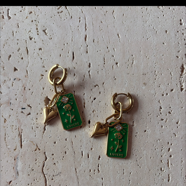 Oorbellen bloem groen