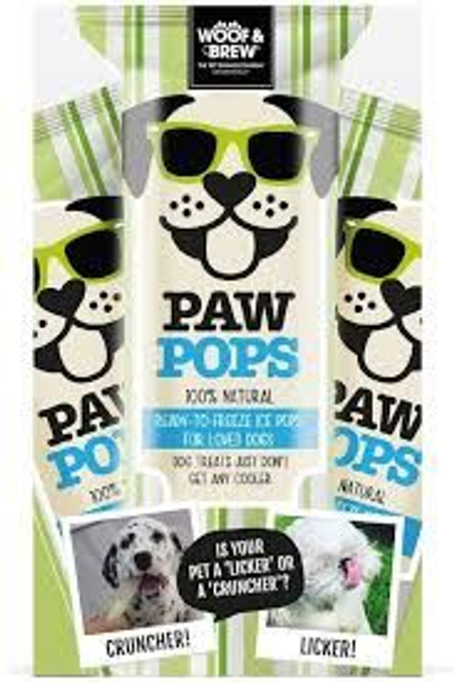 Paw Pops 100% Natural Ready To Freeze Ice Pops Woof &amp; Brew