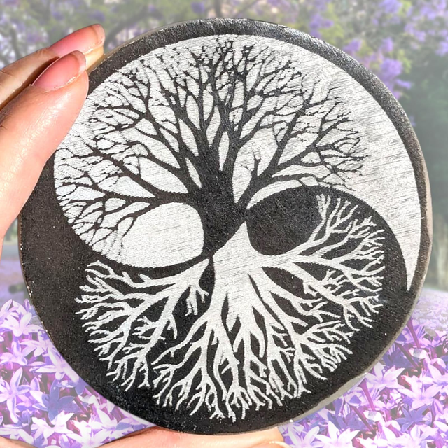 Plaque en Sélénite &quot;Yin &amp; yang&quot;
