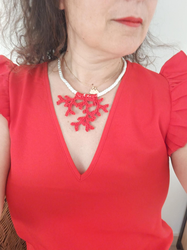 Collier corail rouge 