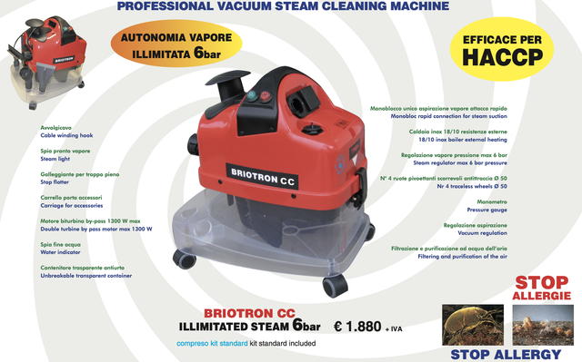 BRIOTRON CC - vaporea con aspiradora 
