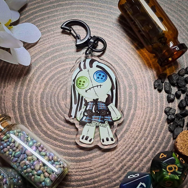 Green Frankenstein Girl Acrylic Keychain