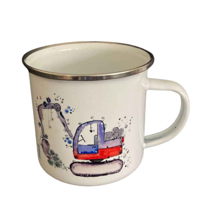 Emailletasse "Bagger"