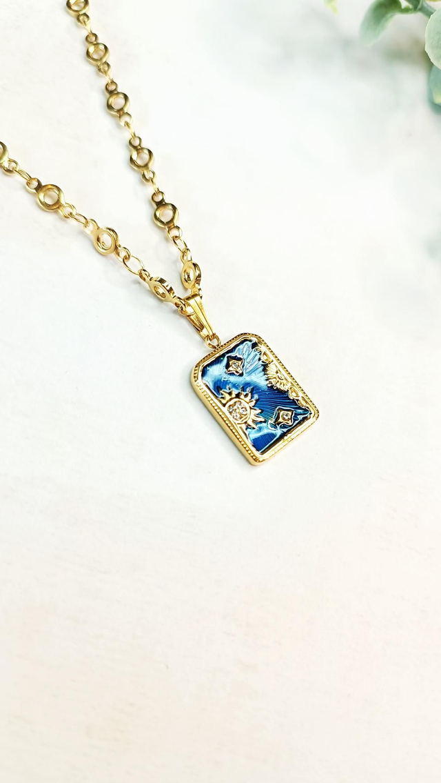 Collier TRIJYA - Bleu Nuit étoilée