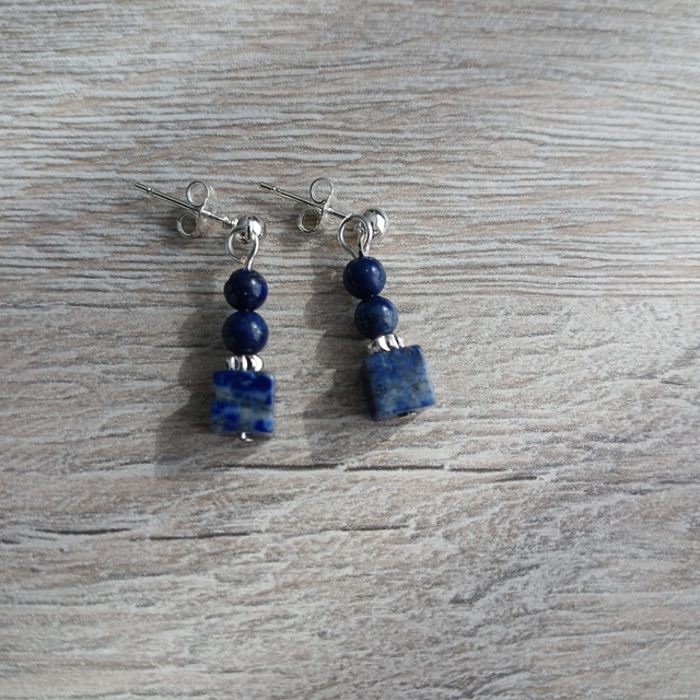 Dames oorbellen met Lapis Lazuli  RVS (1.300)