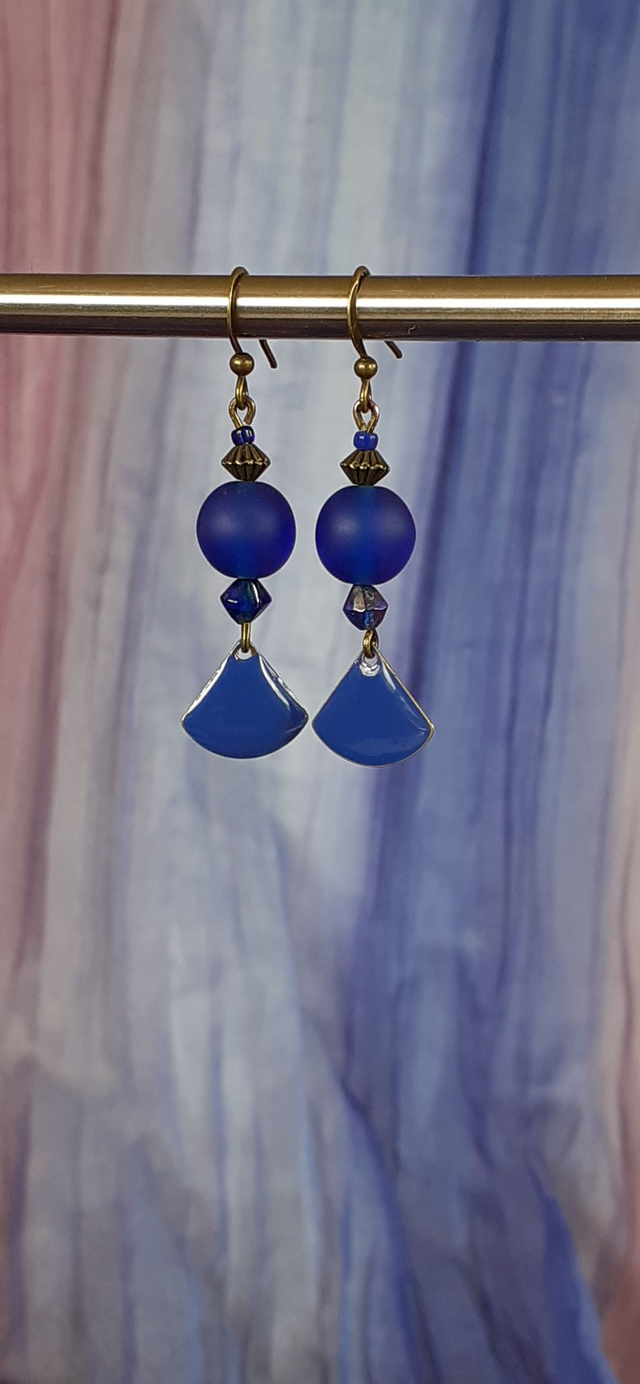 Napoléon Boucles d'oreilles pendantes, Bleu outremer 