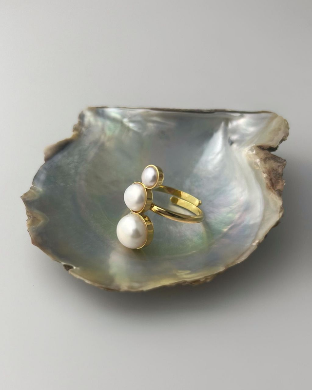 Anello Perle Bolle