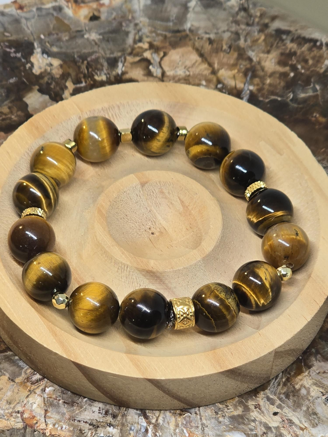 Bracelet Œil de tigre XL en 1,2 cm 