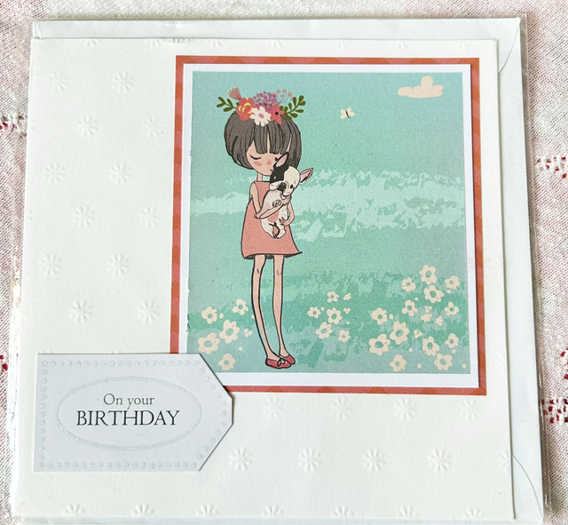 Girl &amp; her pup - Birthday Card
