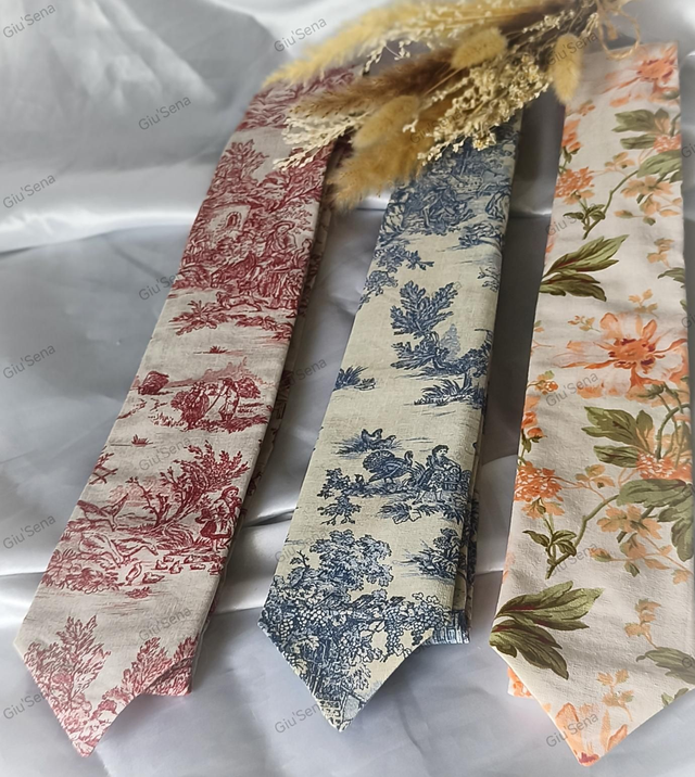 Cravate longue coton fantaisie 