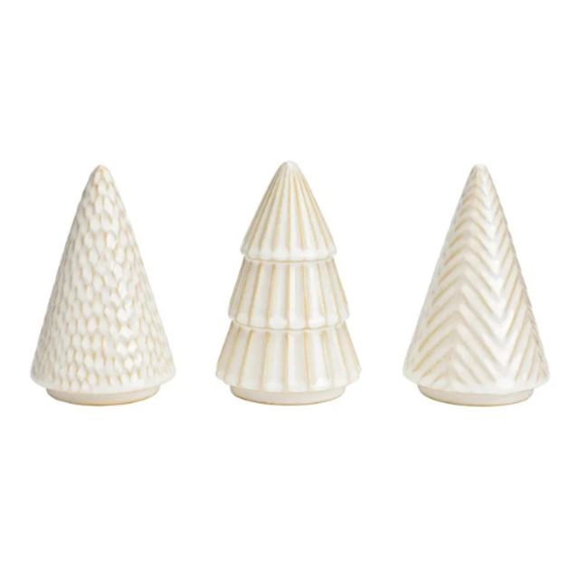 Tannenbaum aus Keramik weiß 9x15x9cm