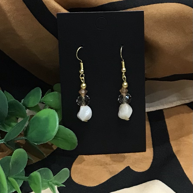 White Dangling Earrings- WDE21