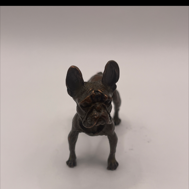 Bronze French Bulldog Figurine – Miniature Dog Sculpture – Approx. 6.5cm