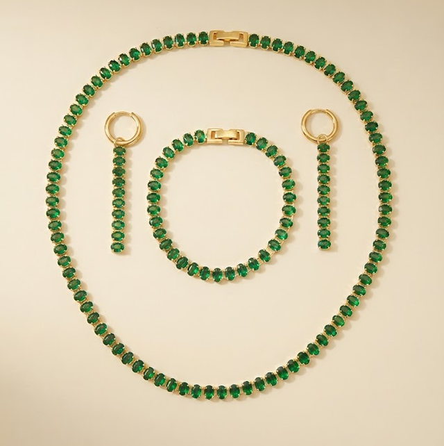 Parure precieuse ovale